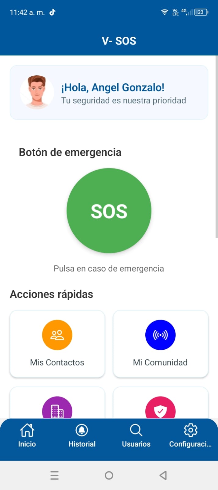 Screenshot de la app