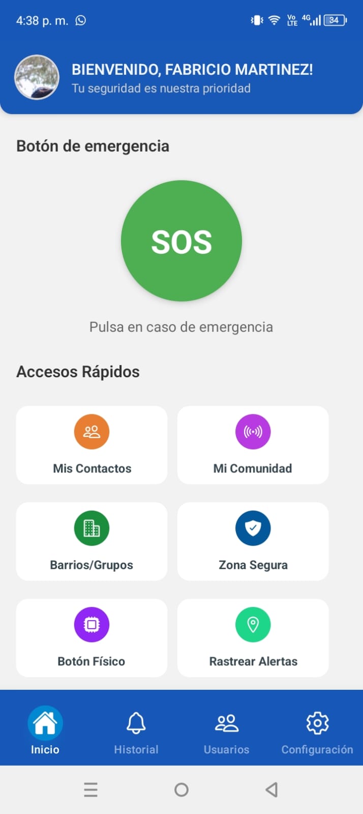 Screenshot de la app